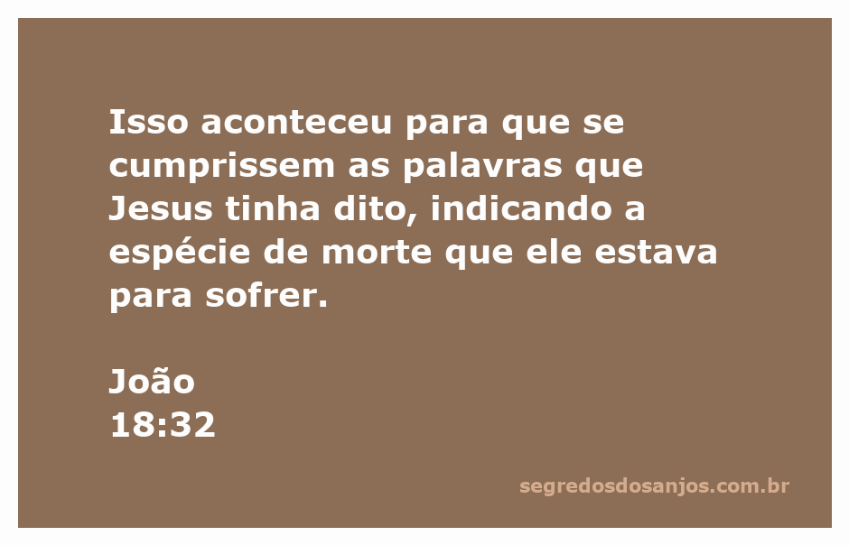 Jesus prediz sua morte em João 18:32