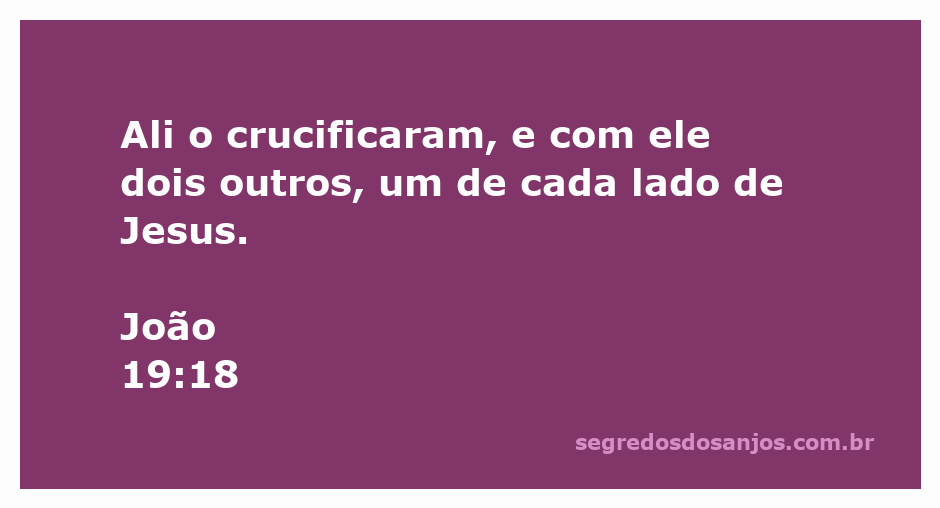 Imagem da crucificação de Jesus entre dois ladrões, conforme descrito em João 19:18.
