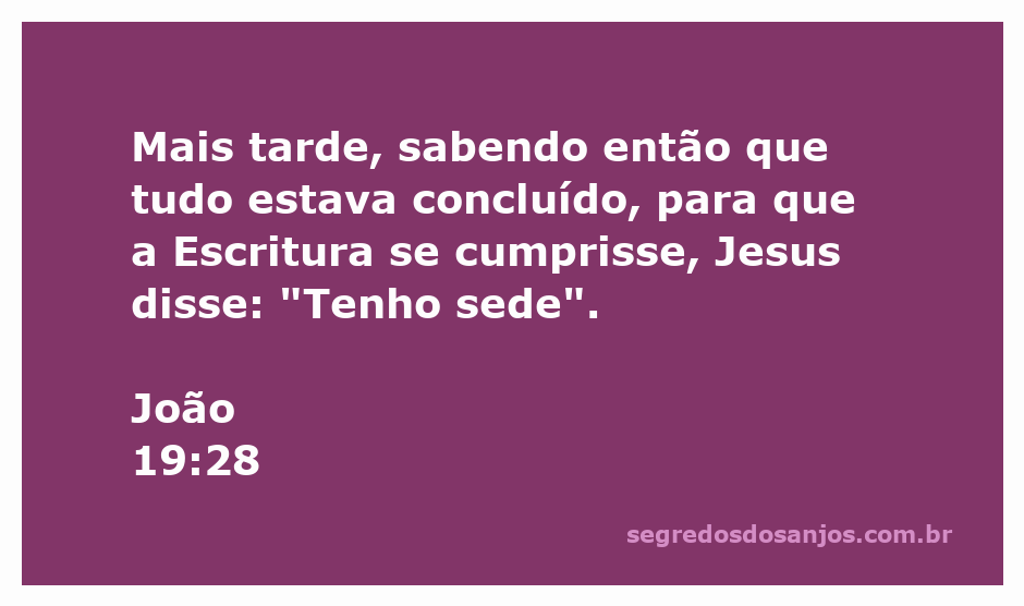 Jesus na cruz expressando sua sede, conforme descrito em João 19:28.