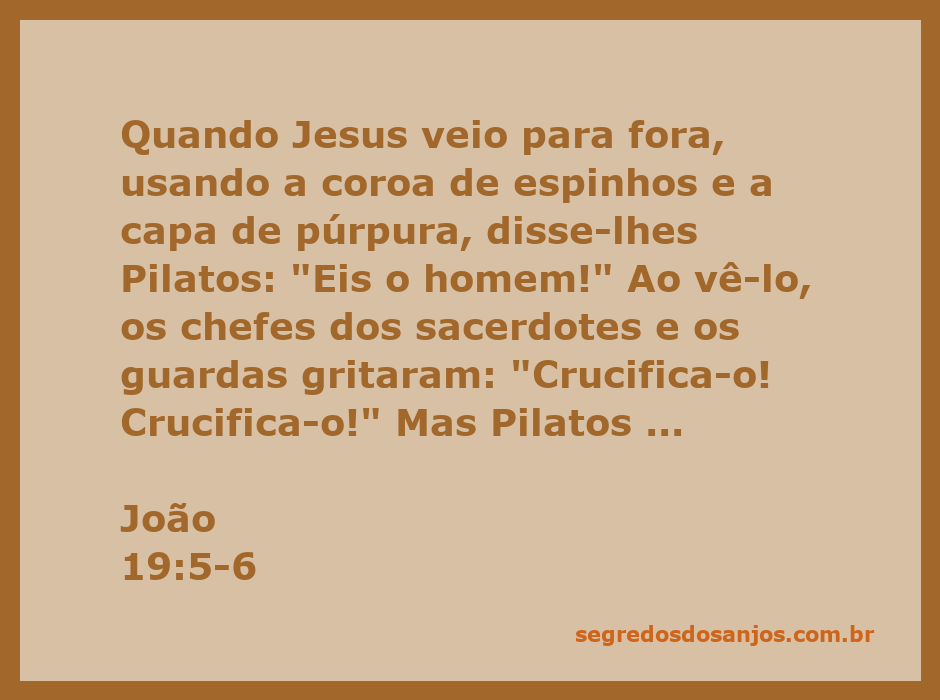 Jesus usando a coroa de espinhos e a capa de púrpura diante de Pilatos, representando a cena da condenação.