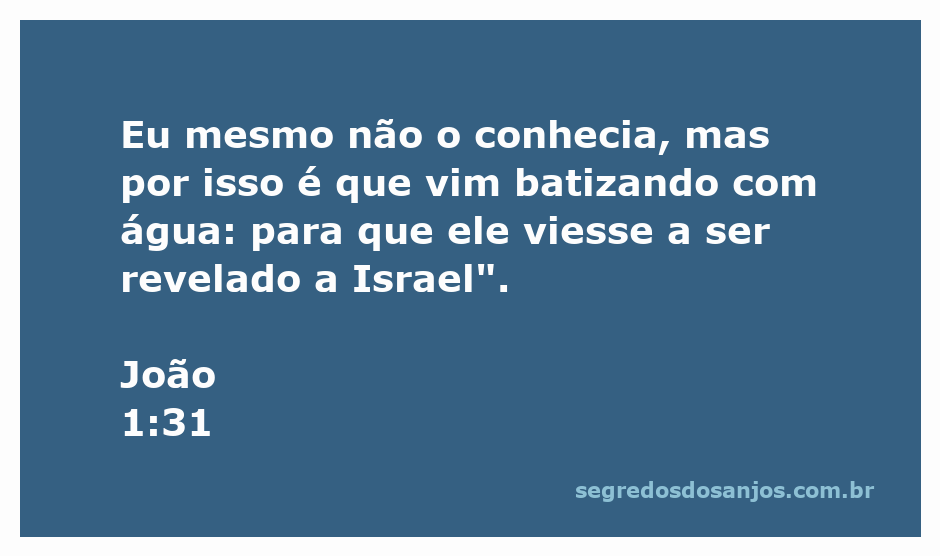 Imagem representativa do batismo de Jesus, simbolizando a revelação de Cristo a Israel.