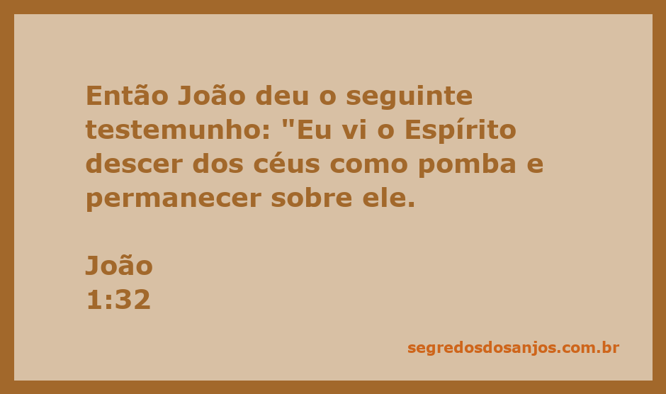 Imagem que ilustra o momento em que o Espírito Santo desce dos céus em forma de pomba sobre Jesus, conforme descrito em João 1:32.
