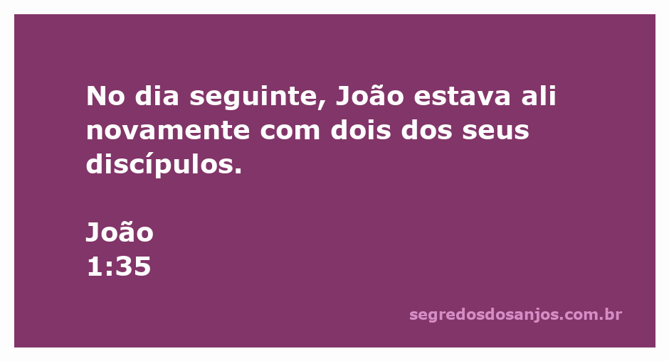João Batista com seus dois discípulos no dia seguinte ao seu testemunho.