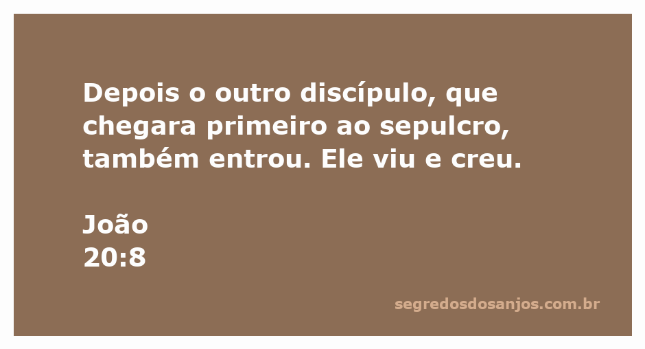 Discipulo entrando no sepulcro e acreditando na ressurreição de Jesus