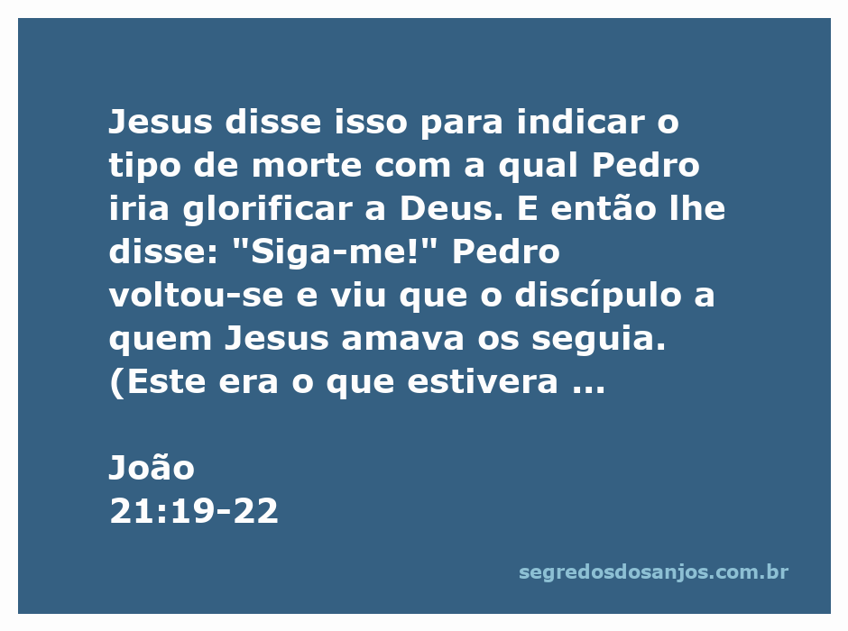 Ilustração de Jesus conversando com Pedro, indicando seu destino e convidando-o a segui-lo.