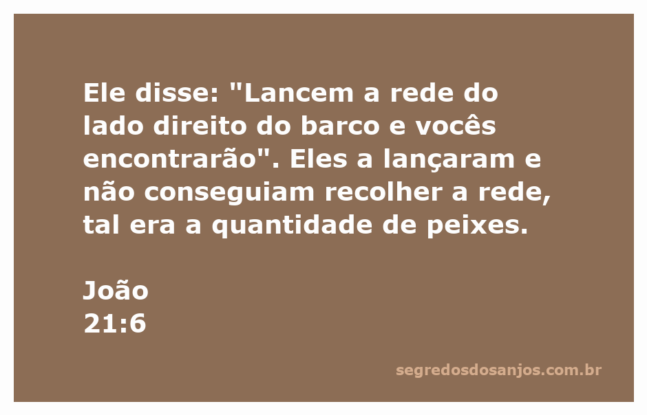 Ilustração de pescadores lançando a rede do lado direito do barco, simbolizando a abundância de peixes.