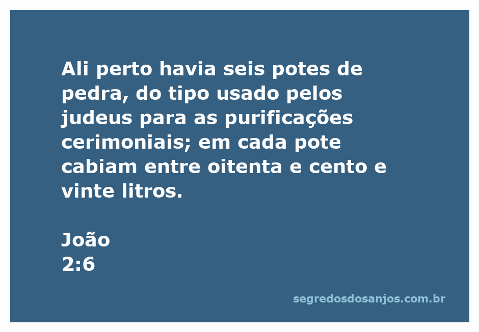 Seis potes de pedra usados para purificações cerimoniais na época de Jesus.