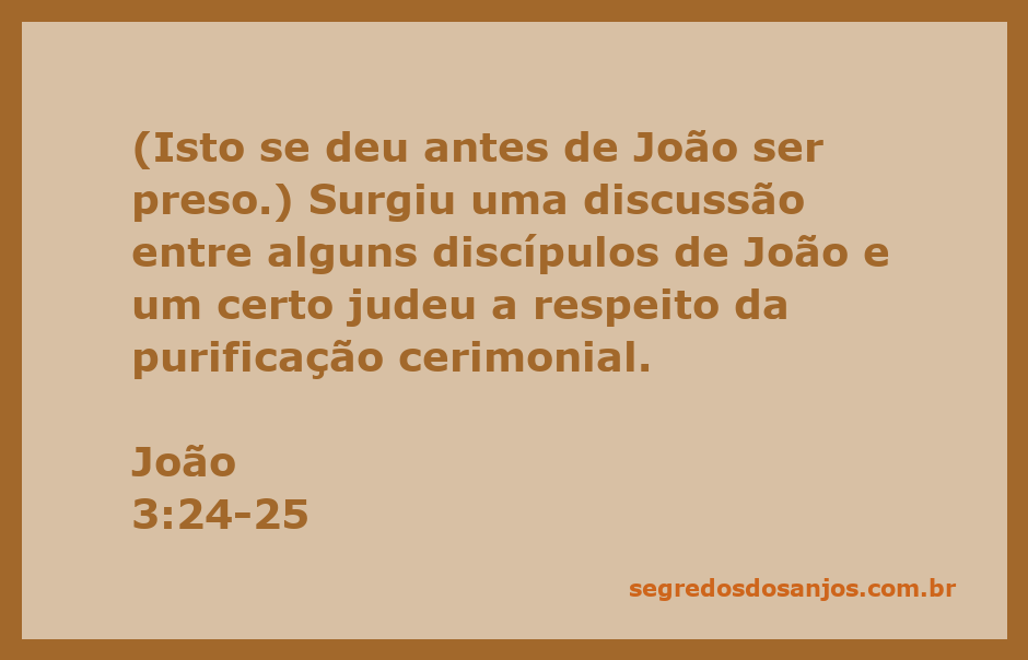 Discípulos de João discutindo sobre purificação cerimonial