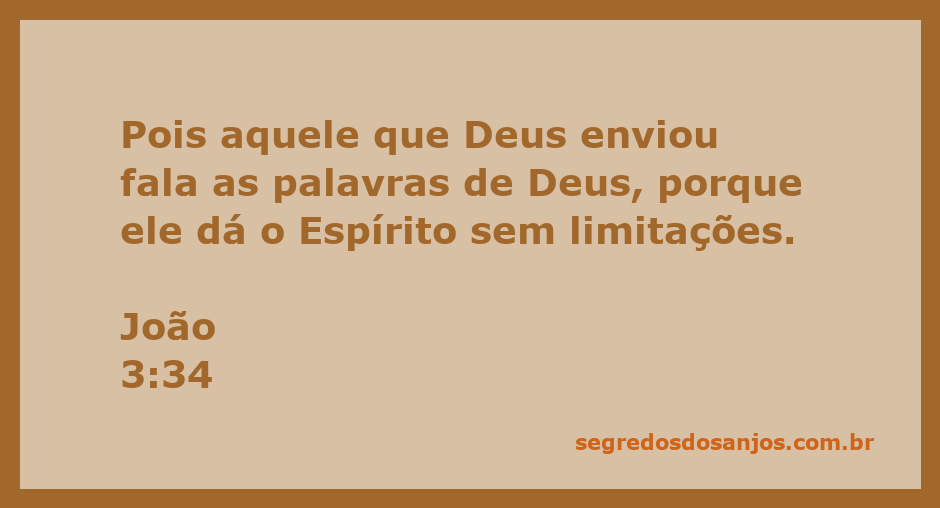 Imagem representativa do versículo João 3:34, destacando a mensagem sobre a palavra de Deus e o Espírito sem limitações.