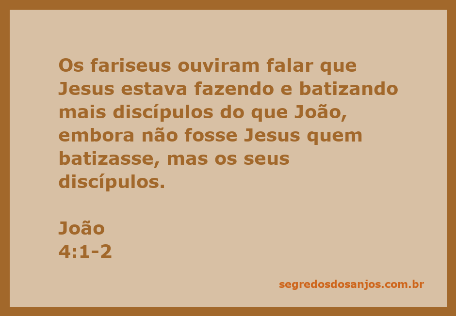 Jesus e seus discípulos batizando, em referência ao versículo João 4:1-2.