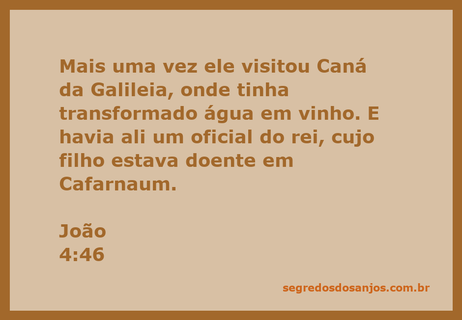 Jesus em Caná da Galileia, onde realizou o milagre da transformação de água em vinho, com um oficial do rei ao fundo.