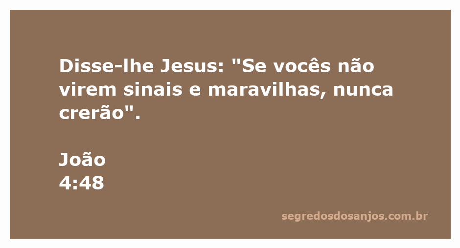 Jesus falando sobre a necessidade de sinais e maravilhas para a fé, inspirado no versículo João 4:48.