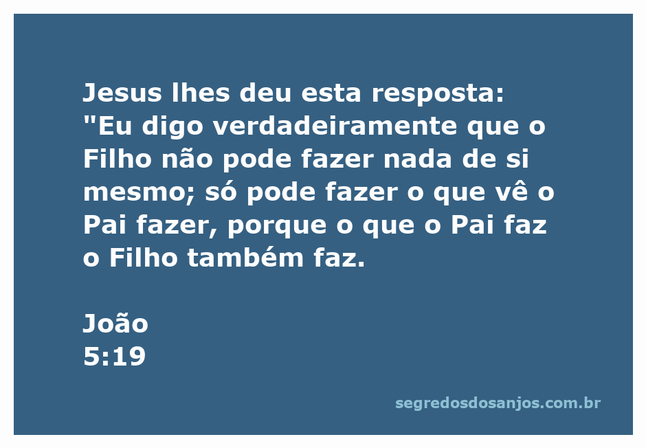 Imagem de Jesus ensinando sobre a relação entre o Filho e o Pai, baseada em João 5:19.