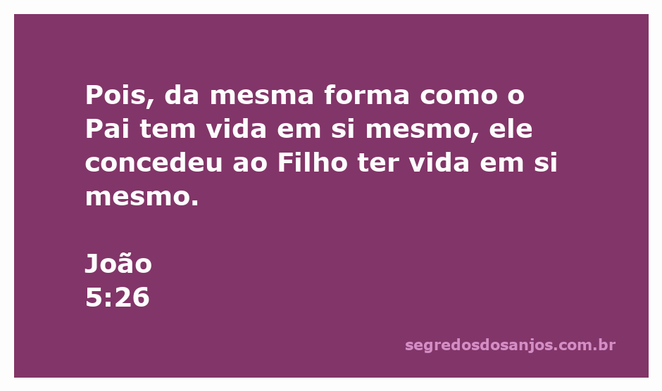 Ilustração do versículo João 5:26 que destaca a vida do Pai e do Filho.
