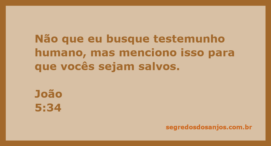 Imagem representativa do versículo de João 5:34, onde Jesus fala sobre testemunho e salvação.