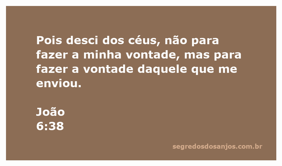 Jesus Cristo descendo dos céus para cumprir a vontade de Deus conforme João 6:38.