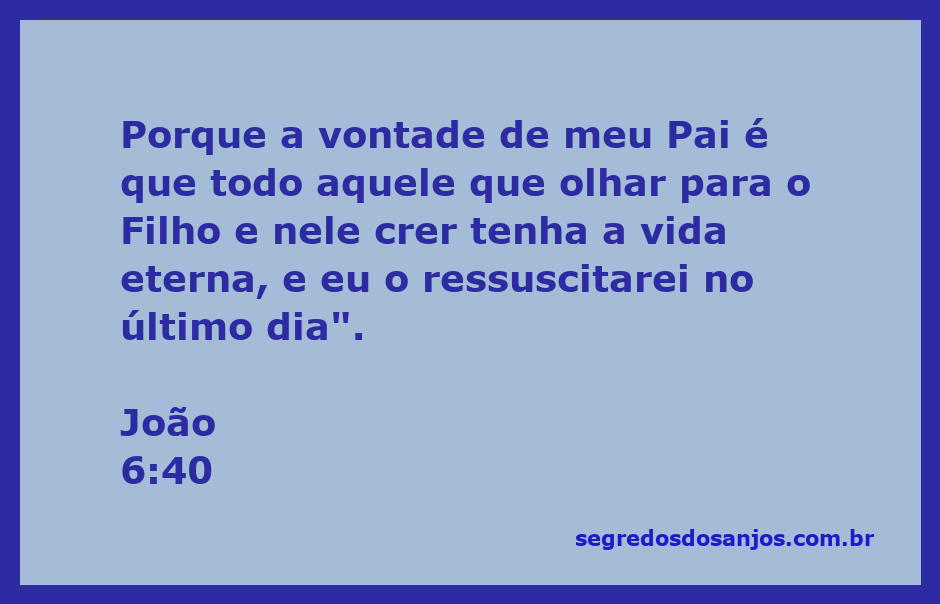 Versículo de João 6:40 com a citação sobre a vida eterna e a ressurreição.