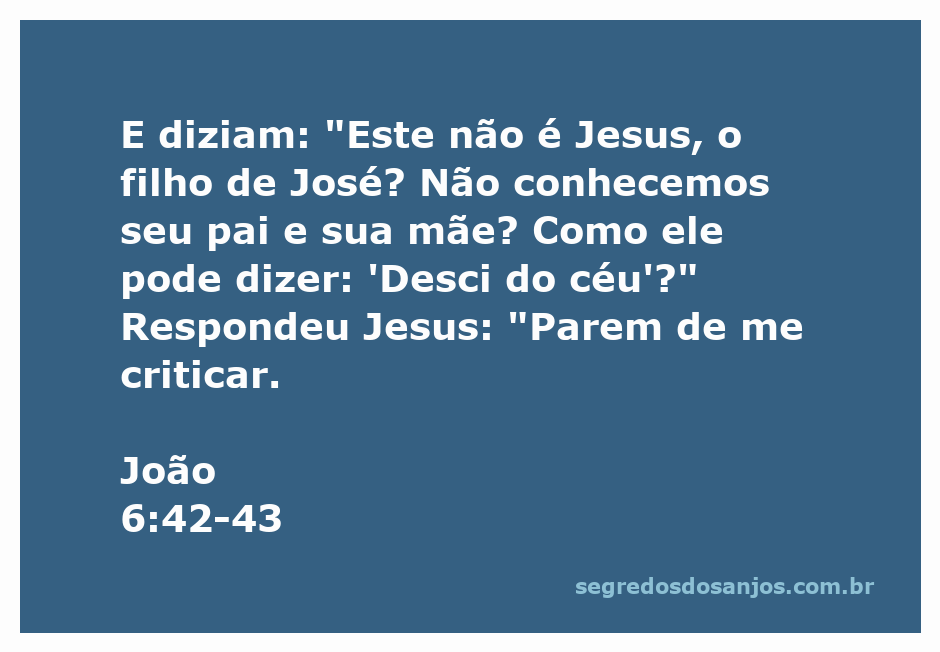 Imagem de Jesus discutindo com as pessoas sobre sua origem e identidade, conforme João 6:42-43.
