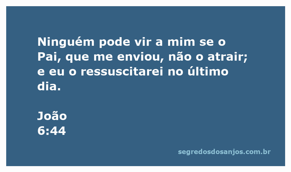 Ilustração da passagem bíblica João 6:44 sobre a atração divina para Jesus e a ressurreição no último dia.