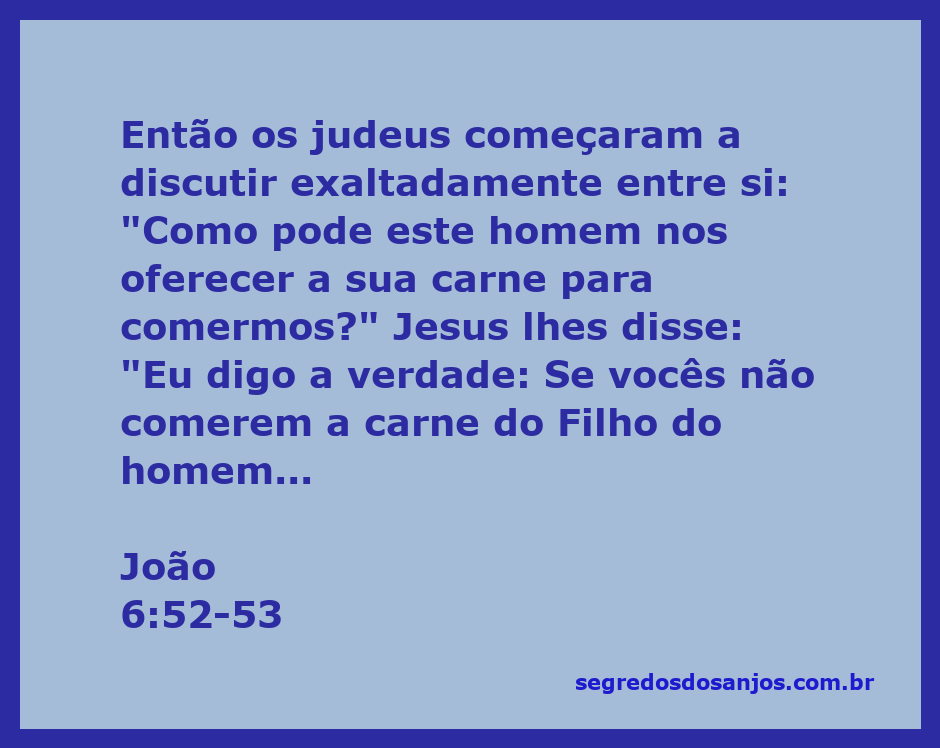 Jesus falando sobre a importância de comer sua carne e beber seu sangue para ter vida eterna.