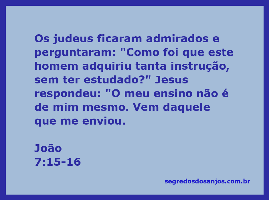 Jesus ensinando aos judeus sobre a origem de seu ensino.