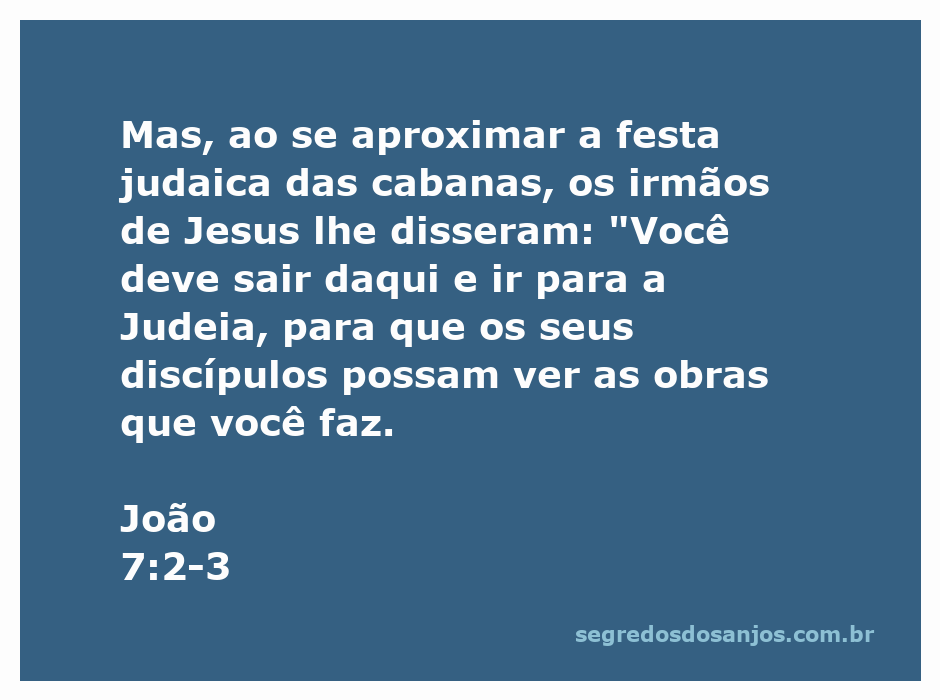 Irmãos de Jesus discutindo sobre a festa judaica das cabanas.