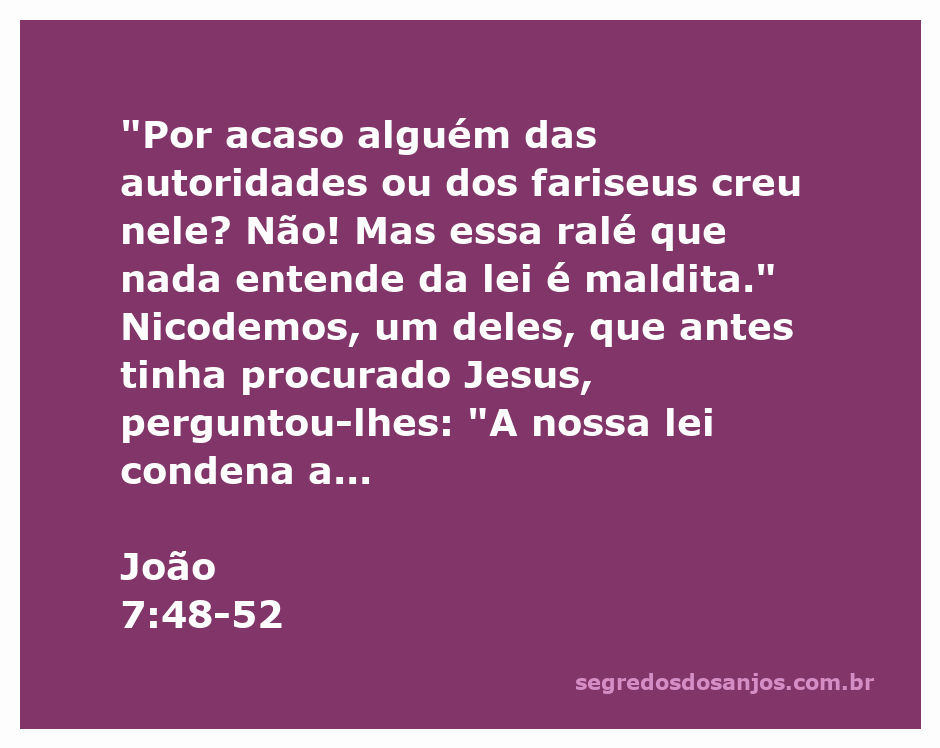 Discussão entre Nicodemos e os fariseus sobre a crença em Jesus