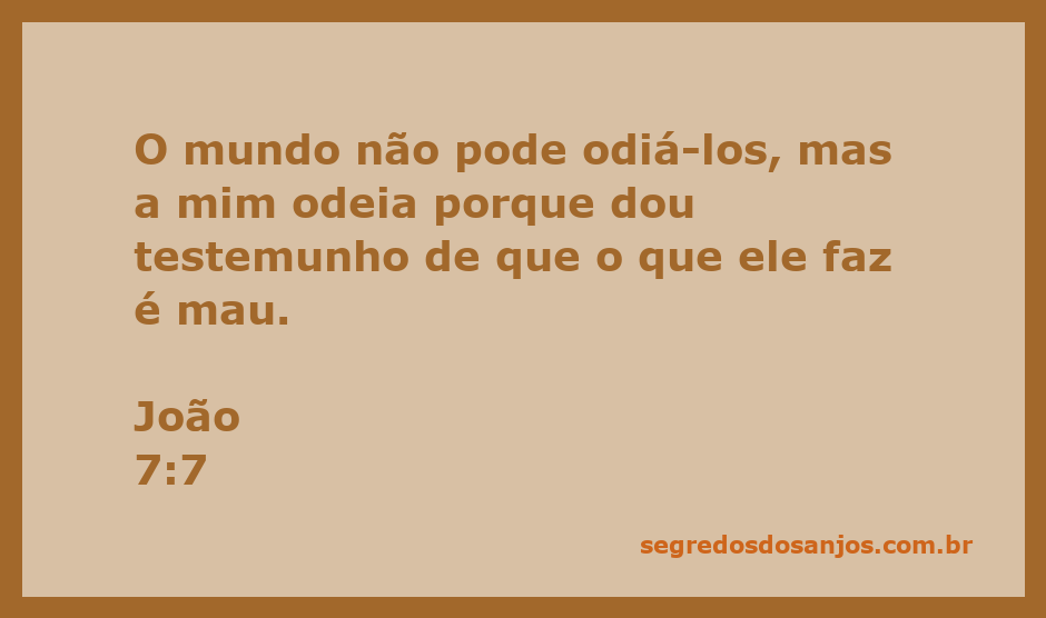Jesus falando sobre o ódio do mundo em relação ao testemunho da verdade.