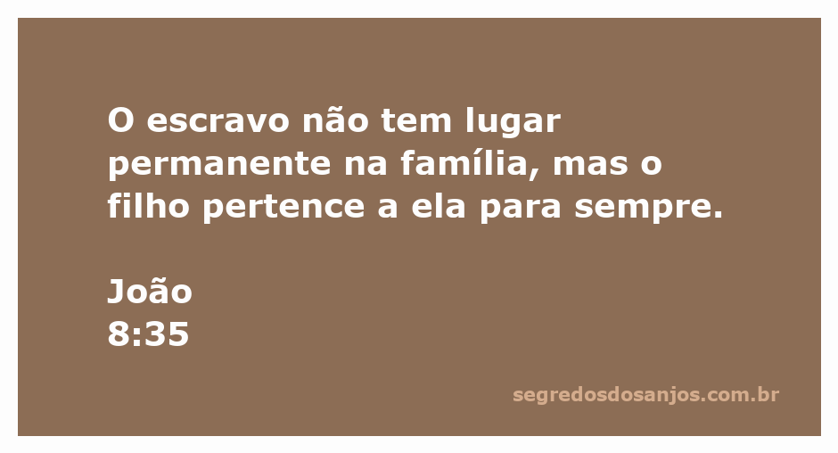 Imagem representativa do versículo João 8:35, destacando a diferença entre escravidão e filiação na família de Deus.