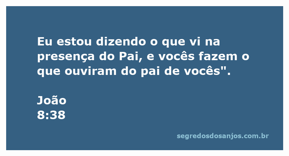 Jesus falando sobre a verdade que testemunhou no Pai, contrastando com as ações dos ouvintes.