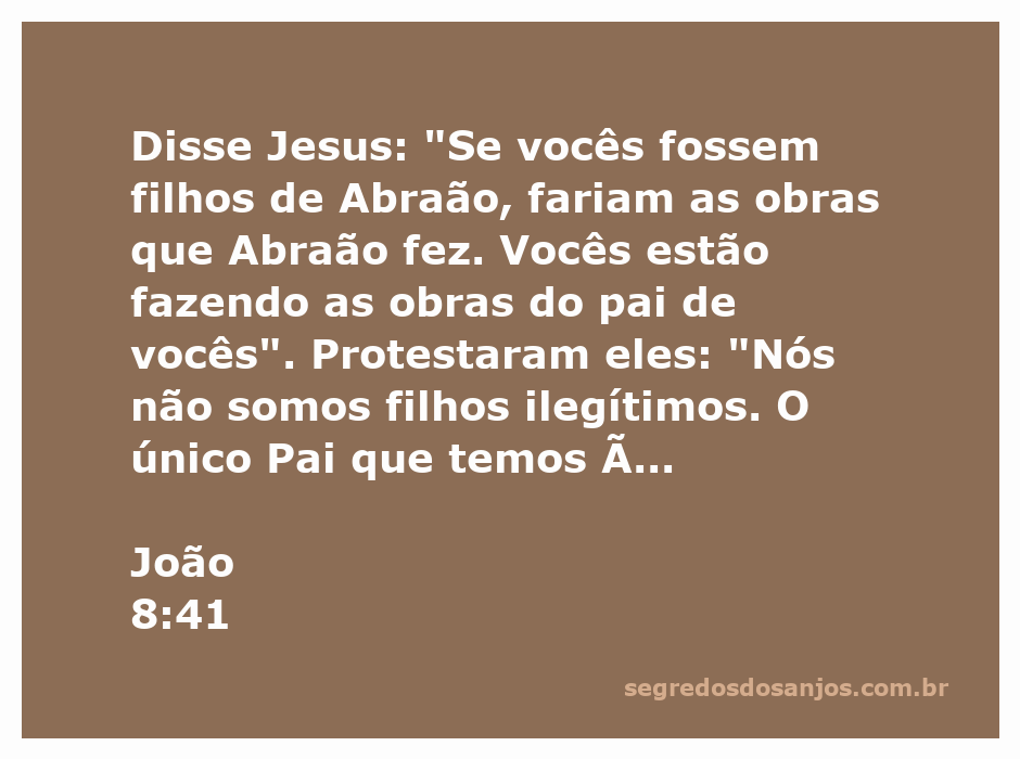 Imagem de Jesus ensinando sobre a verdadeira filiação espiritual em João 8:41.
