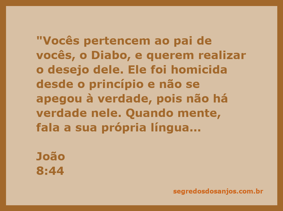 Ilustração de João 8:44, destacando a natureza enganosa do Diabo como mentiroso e homicida.