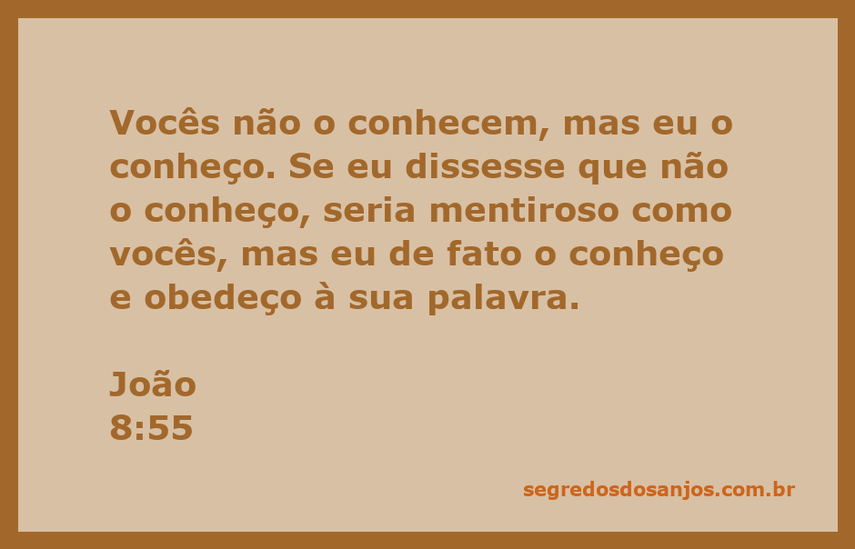 Imagem ilustrativa do versículo João 8:55, destacando a relação de conhecimento e obediência a Deus.