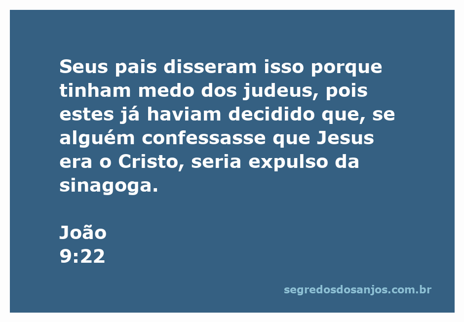 Ilustração representando o medo dos pais do homem curado, que temem as consequências de confessar a fé em Jesus como o Cristo.