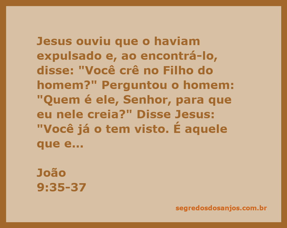 Jesus conversando com um homem cego curado, representando a fé no Filho do Homem.