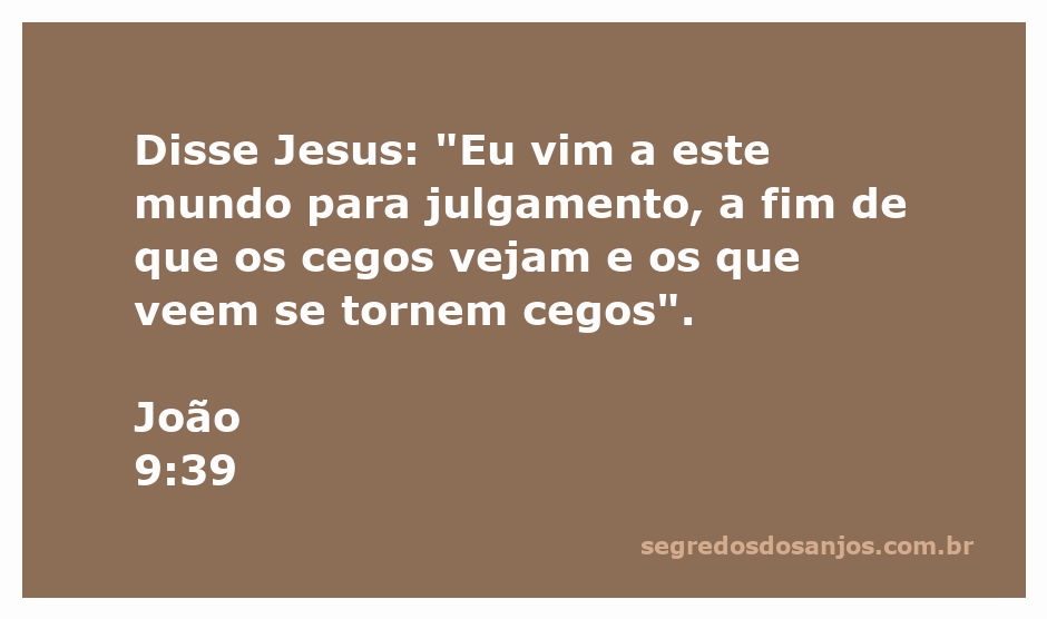 Jesus falando sobre julgamento e a visão espiritual, com uma metáfora de cegos e videntes.