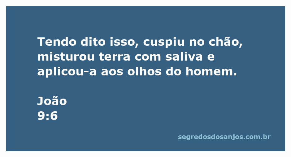 Imagem de Jesus curando um cego com terra e saliva, conforme João 9:6.