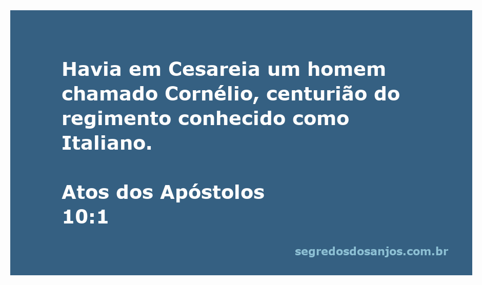 Imagem de Cornélio, o centurião italiano, representado em Cesareia.