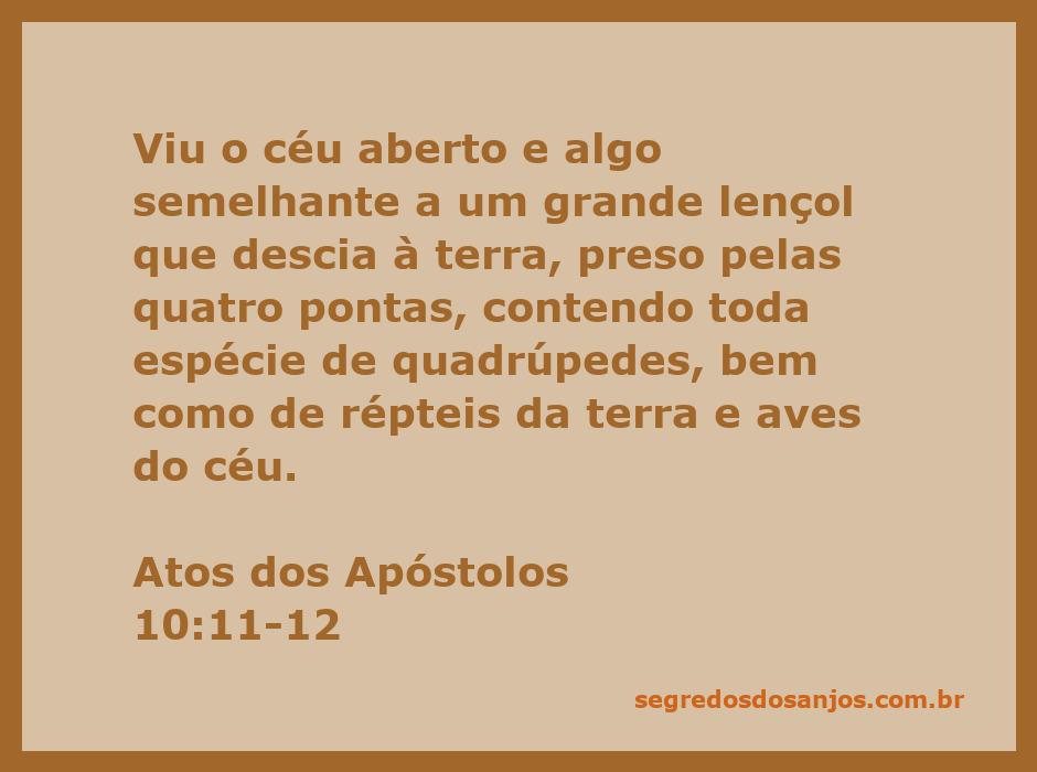 Imagem de um grande lençol descendo do céu, contendo diversos animais, incluindo quadrúpedes, répteis e aves.