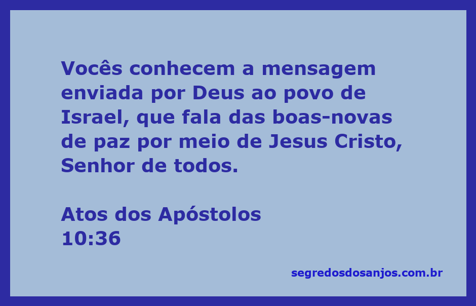 Imagem representativa da mensagem de paz de Jesus Cristo aos israelitas