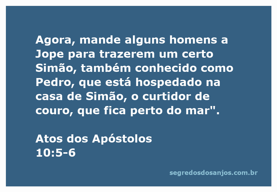 Representação de Atos 10:5-6, mostrando a cidade de Jope e a casa de Simão, o curtidor de couro, onde Pedro estava hospedado.