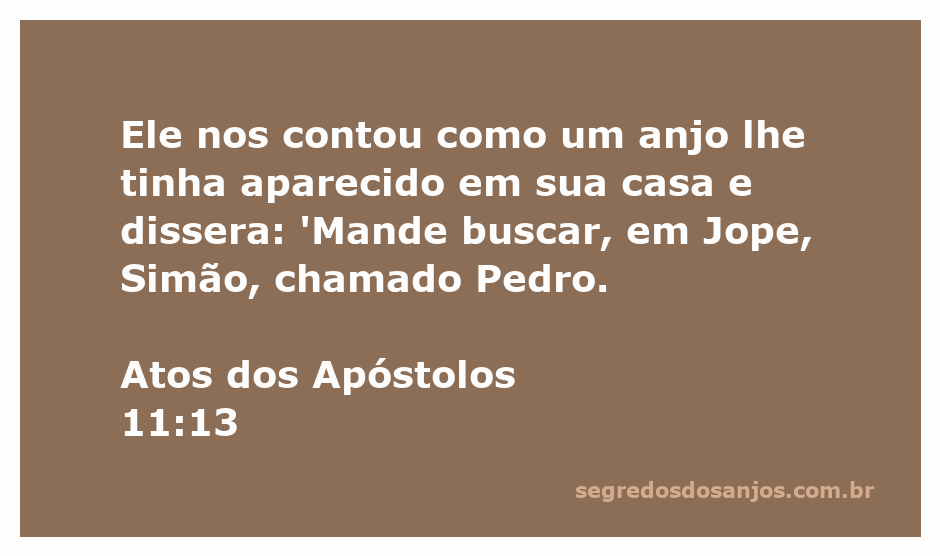 Anjo aparece a Cornélio em sua casa, instruindo-o a buscar Simão Pedro em Jope.