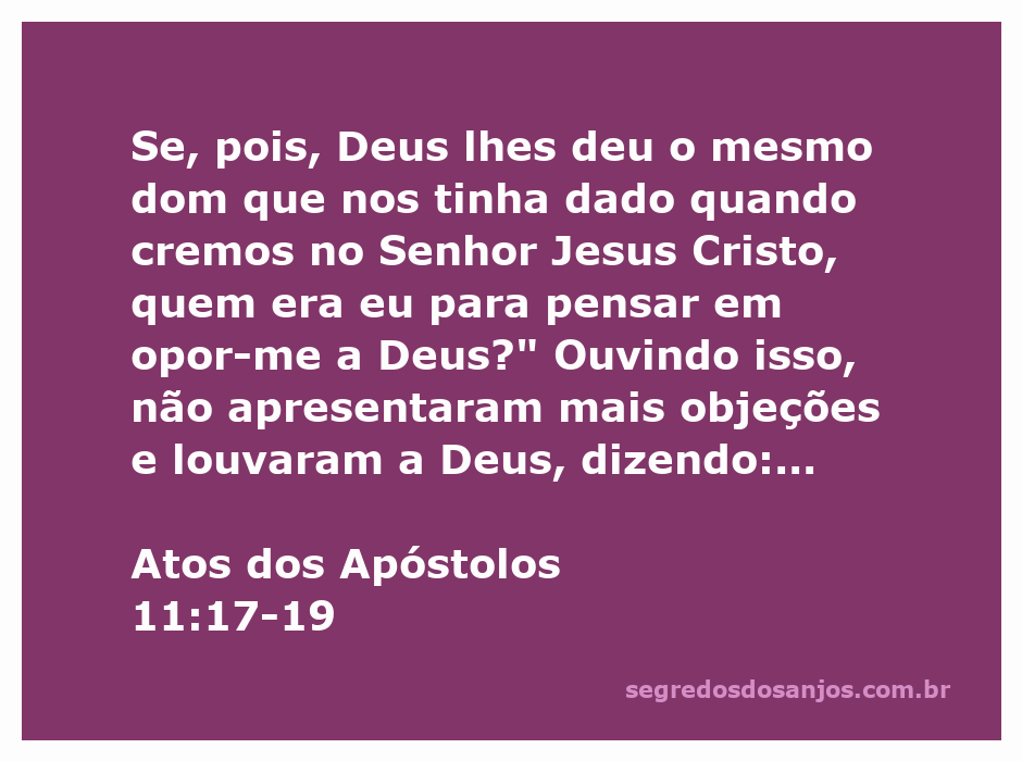 Ilustração da aceitação do evangelho entre os gentios, com referência ao versículo de Atos 11:17-19.