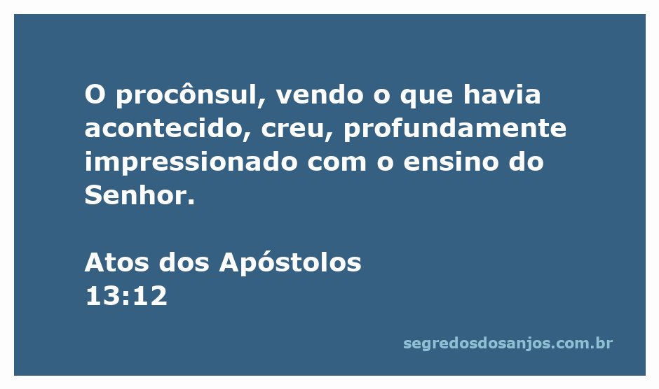 Ilustração do procônsul sendo impactado pelo ensino do Senhor em Atos 13:12.