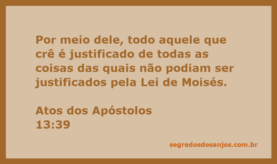 Ilustração do versículo Atos 13:39, destacando a justificação pela fé em Cristo.