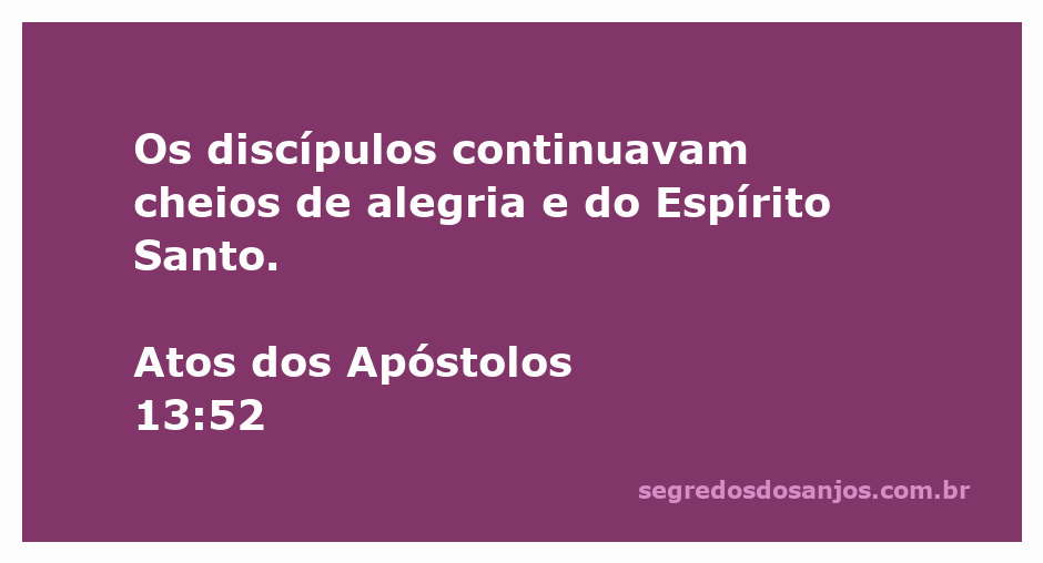 Os discípulos cheios de alegria e do Espírito Santo, representando a passagem de Atos 13:52