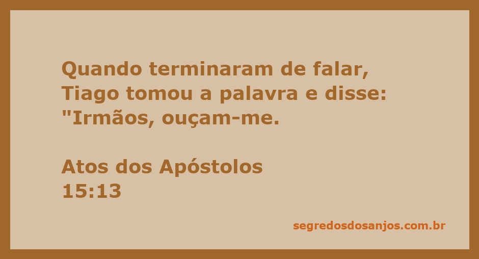 Tiago falando aos irmãos na Assembleia de Jerusalém sobre a decisão da Igreja.
