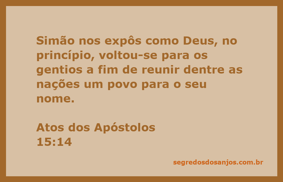 Representação da passagem bíblica Atos 15:14, mostrando Simão falando sobre a inclusão dos gentios na fé.