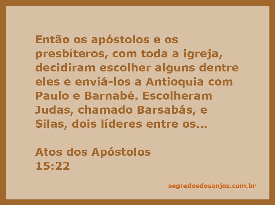 Os apóstolos e presbíteros reunidos decidindo sobre a missão a Antioquia com Paulo e Barnabé.