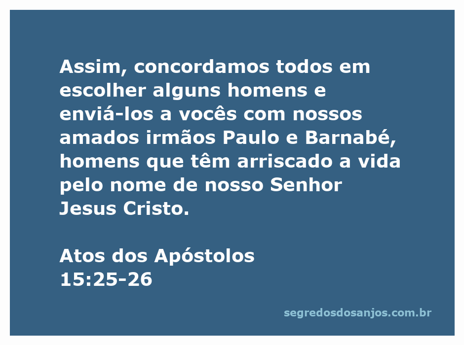 Imagem representando Paulo e Barnabé, missionários que arriscaram suas vidas pelo evangelho, conforme Atos 15:25-26.